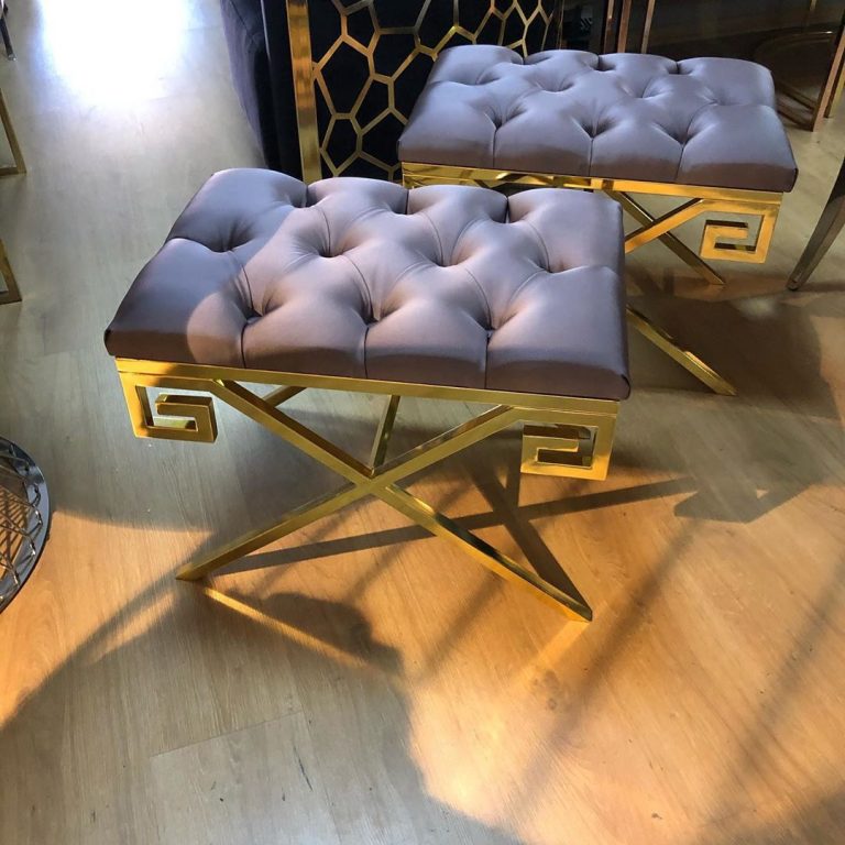 Yuvarlak ve Anahtar Puf İnci Masa Sandalye